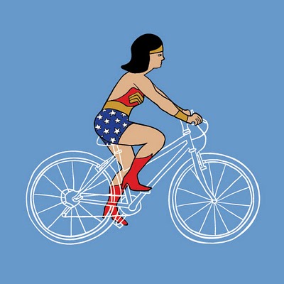 Wonder store woman bicycle